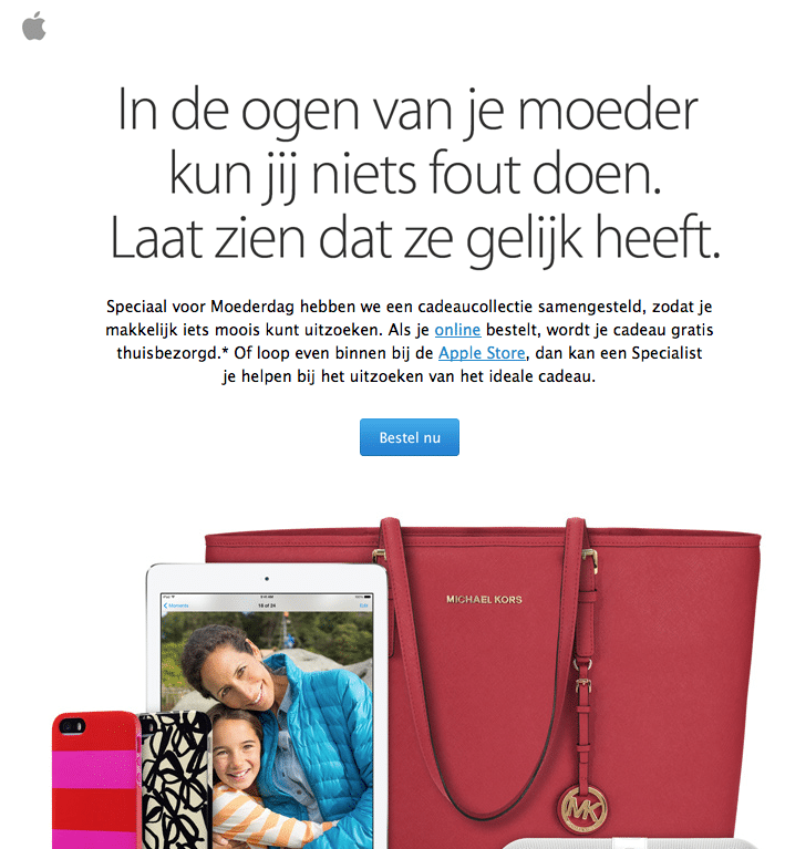 Moederdag e-mail Apple