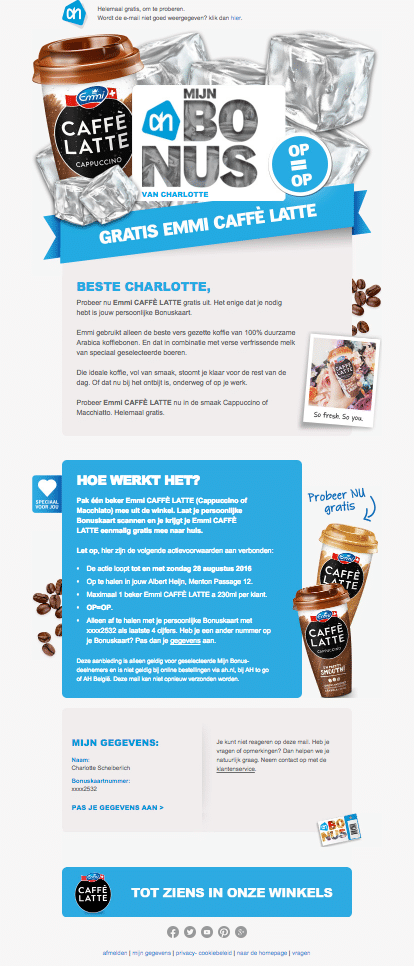 E-mailcampagne Albert Heijn