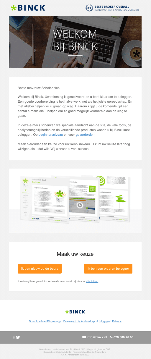 E-mailcampagne Binck