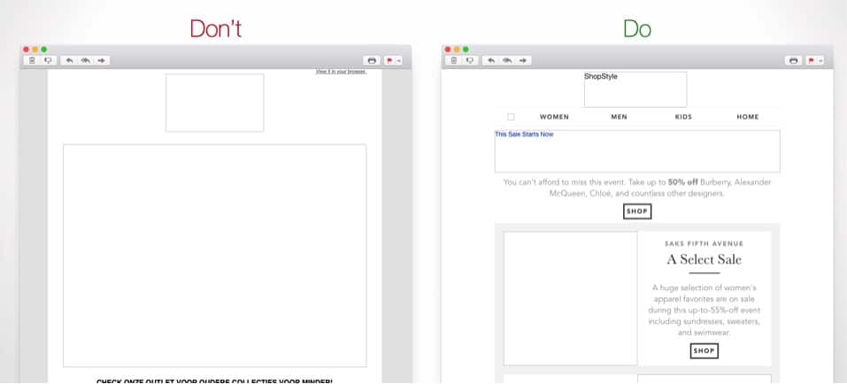 Mails zonder afbeeldingen